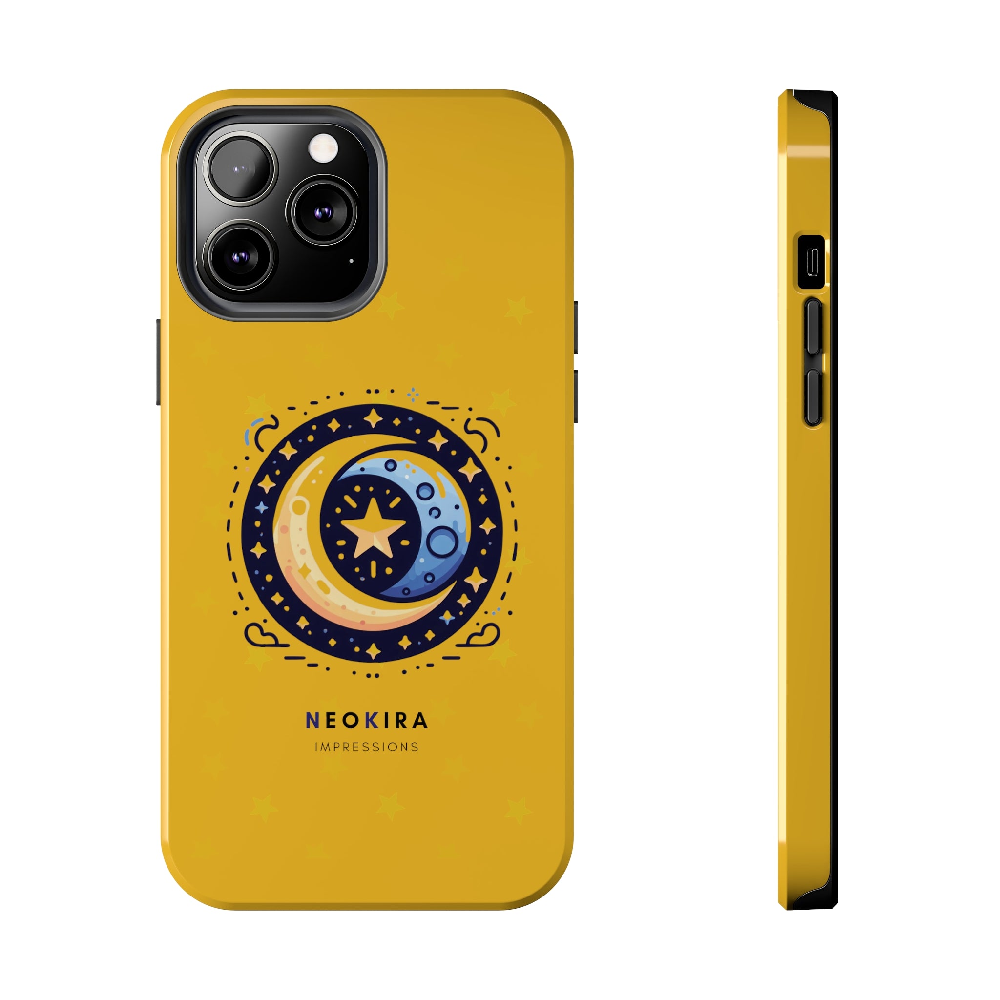 MOON AND STARS (YELLOW) Tough Phone Cases Phone Case Printify   