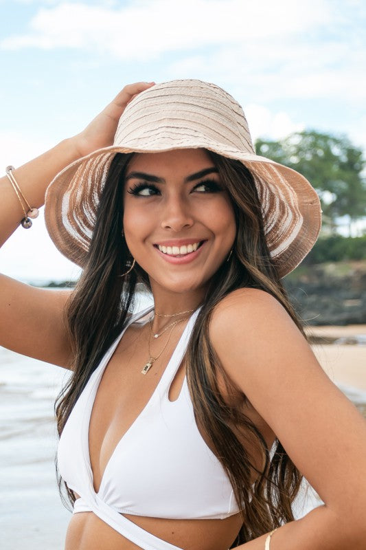 Boho-Chic Bow Accent Sun-Bucket Hat | Foldable Travel-Ready Summer Style - NeoKira Unlimited
