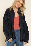 POL Fringe Distressed Oversized Jacket Jacket POL   