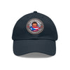 YO SERIA BORINCANO Dad Hat with Leather Patch (Round) Caps Printify Navy / Grey patch Circle One size