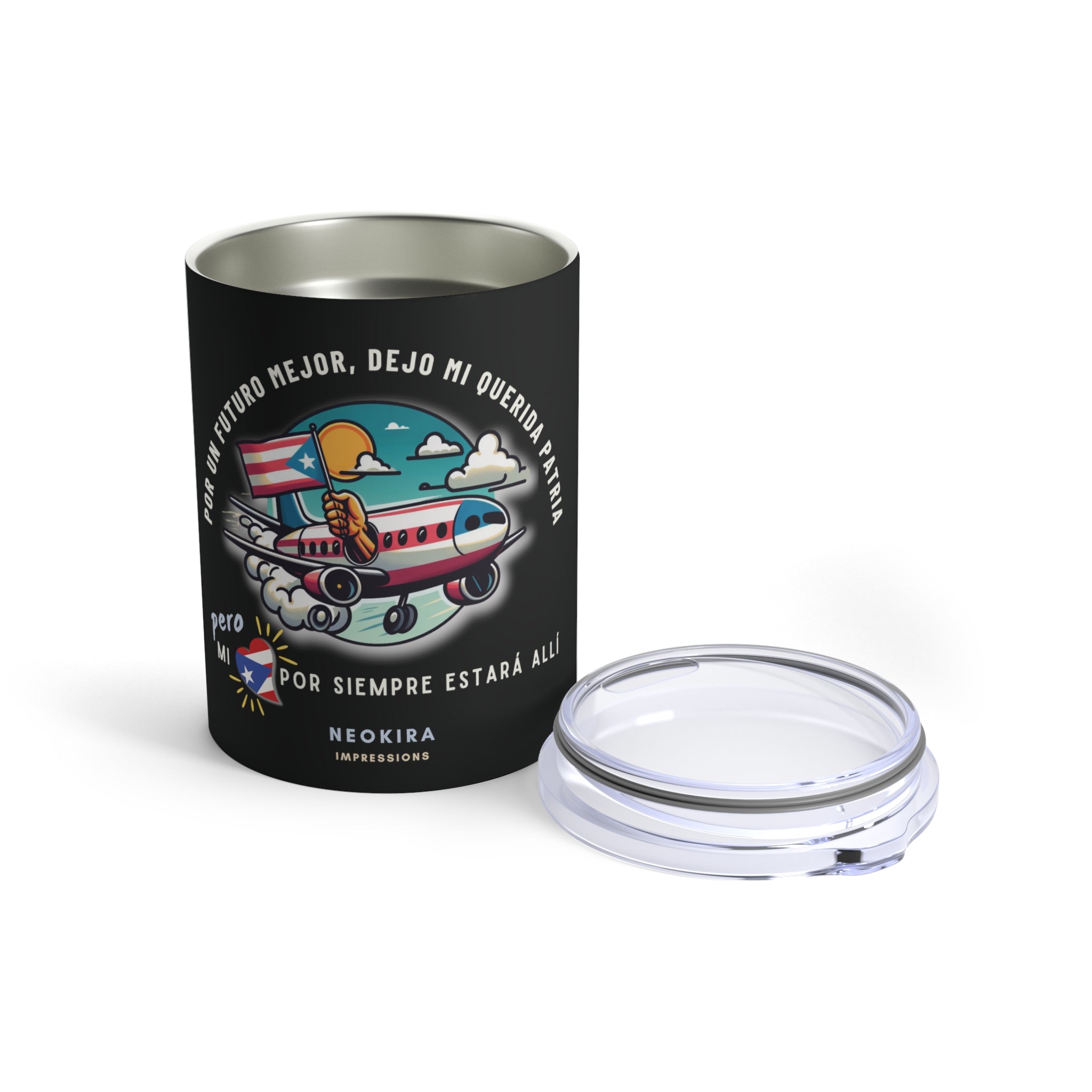 MI CORAZON SE QUEDA (BLACK) Tumbler 10oz - NeoKira Unlimited