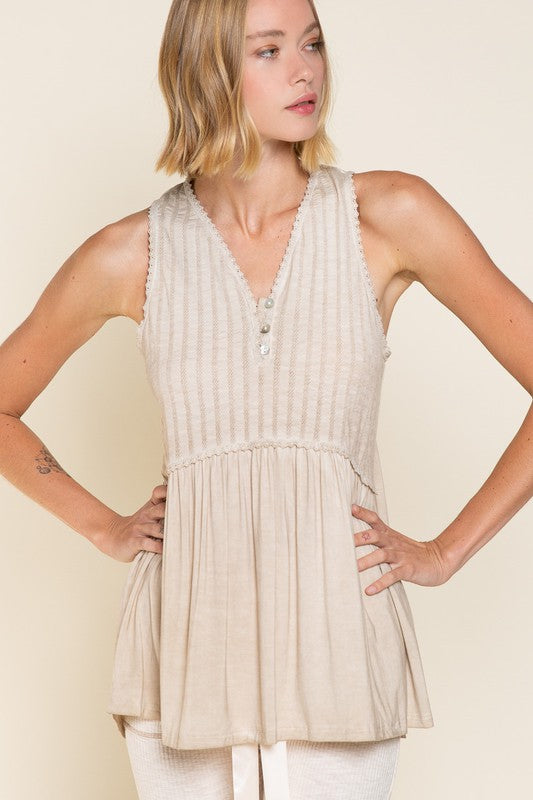 POL Simple But Unique Babydoll Knit Tank Top Tank Top POL   