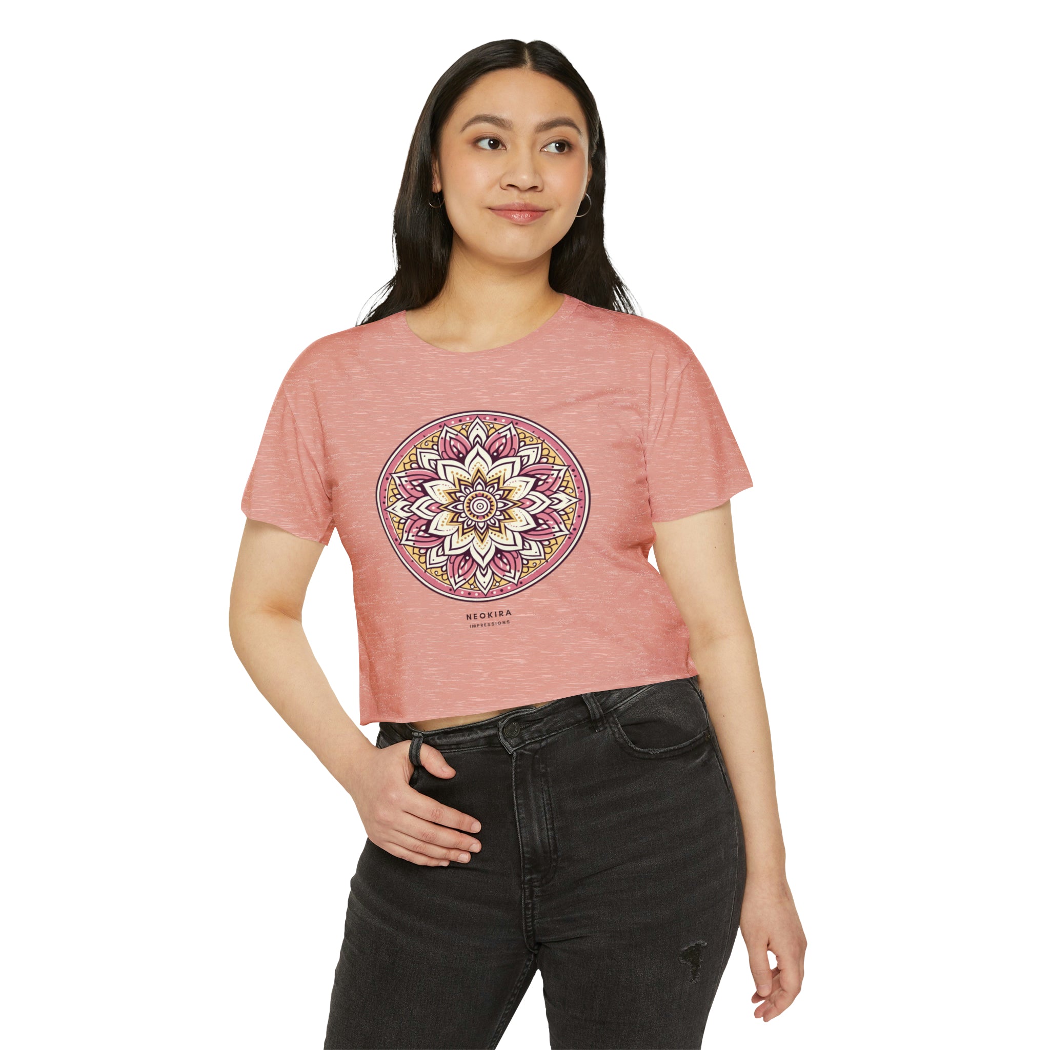 MANDALA Women's Festival Crop Top Crop Tee Printify   