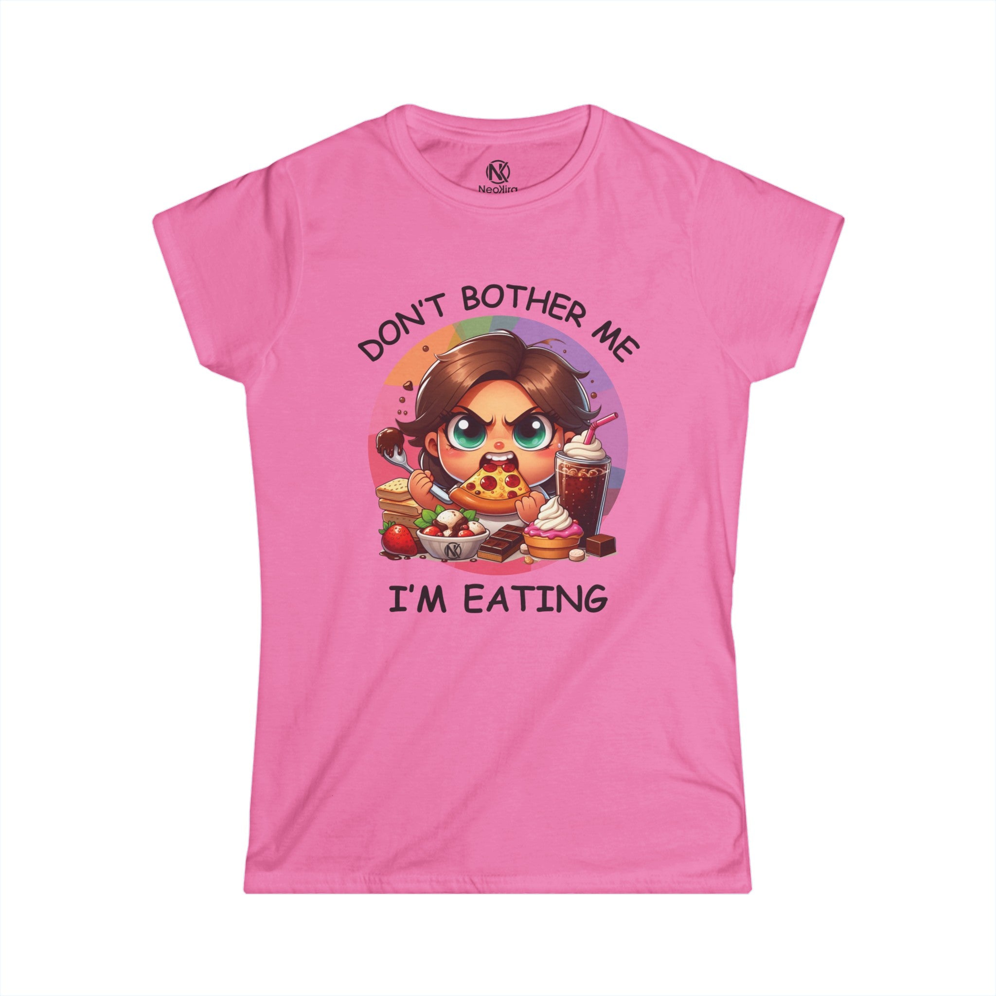 DON'T BOTHER ME I'M EATING Women's Softstyle Tee T-Shirt Printify Azalea S 