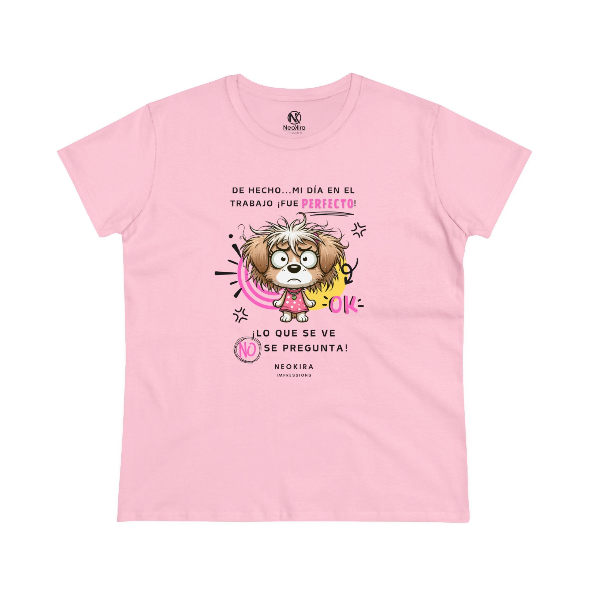 MI DIA EN EL TRABAJO FUE PERFECTO Women's Midweight Cotton Tee T-Shirt Printify Light Pink S 