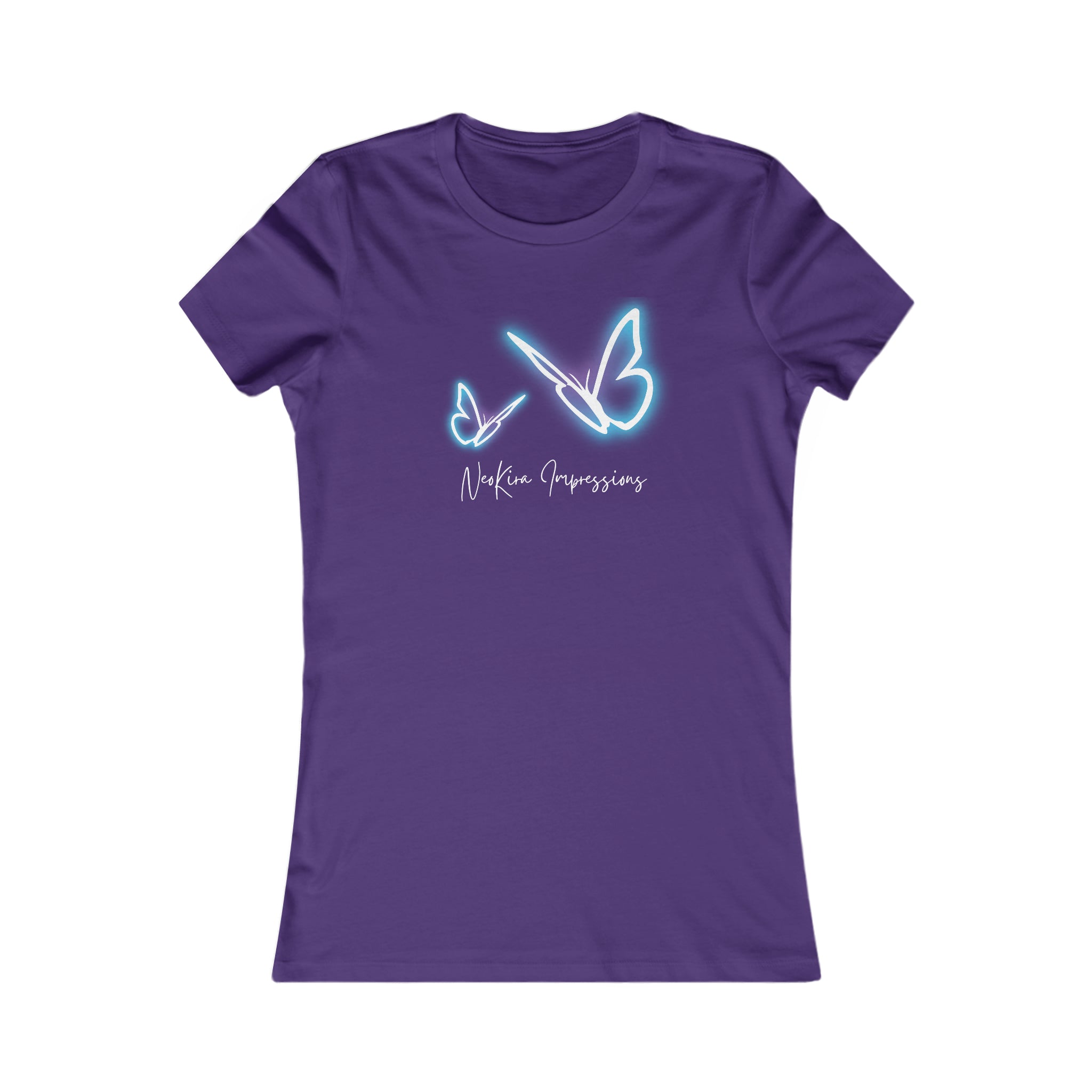 NEON BUTTERFLIES Women's Favorite Tee T-Shirt Printify S Team Purple 