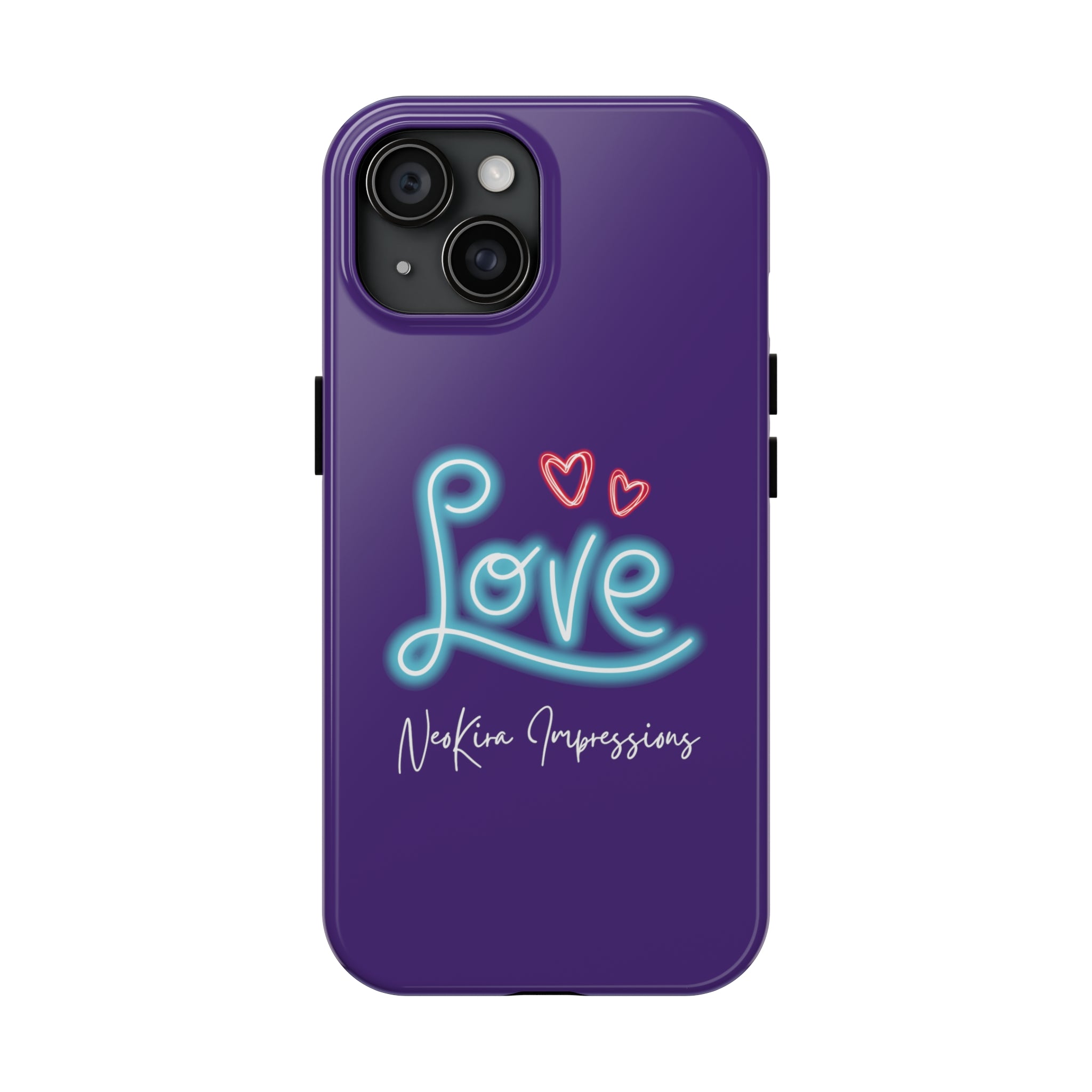 NEON LOVE PURPLE Tough Phone Cases Phone Case Printify   