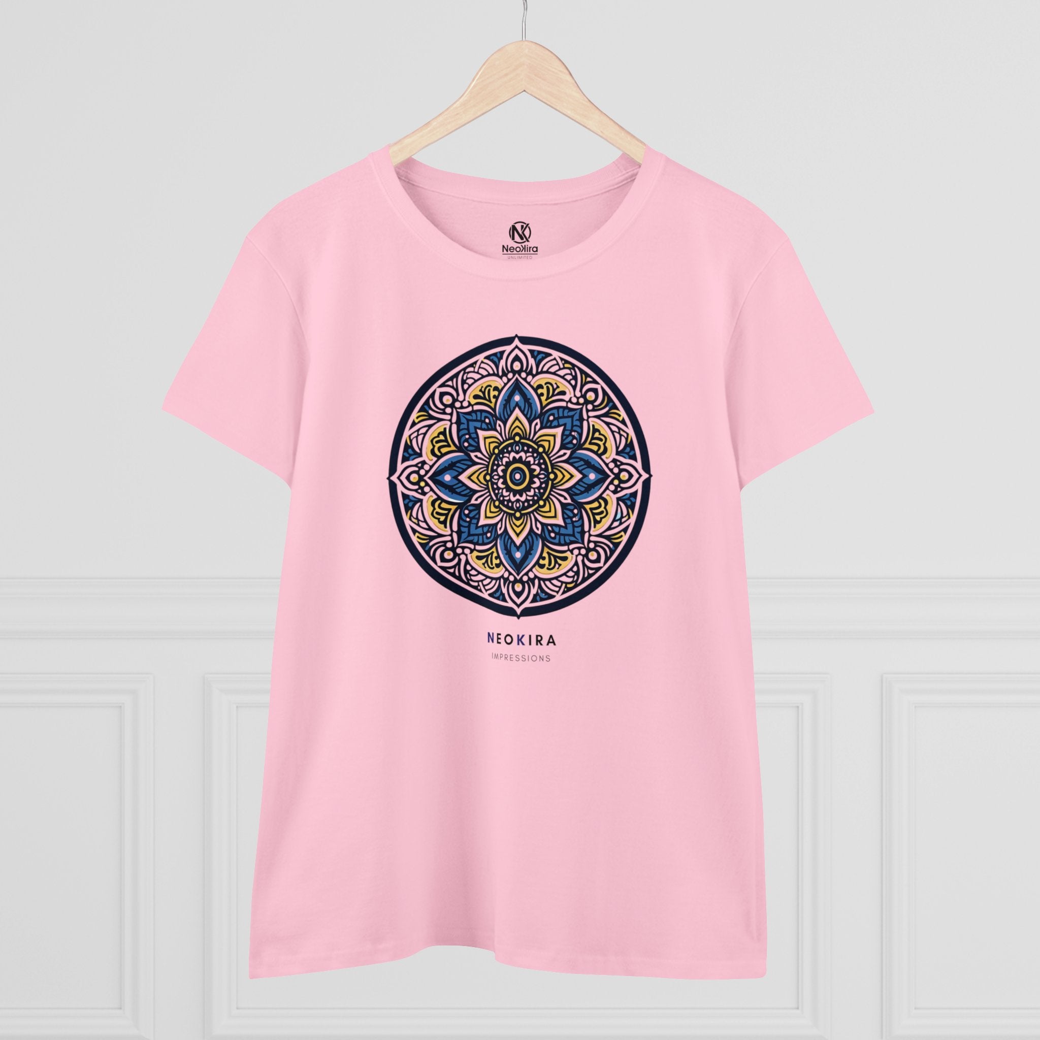 MANDALA Women's Midweight Cotton Tee T-Shirt Printify Light Pink S 