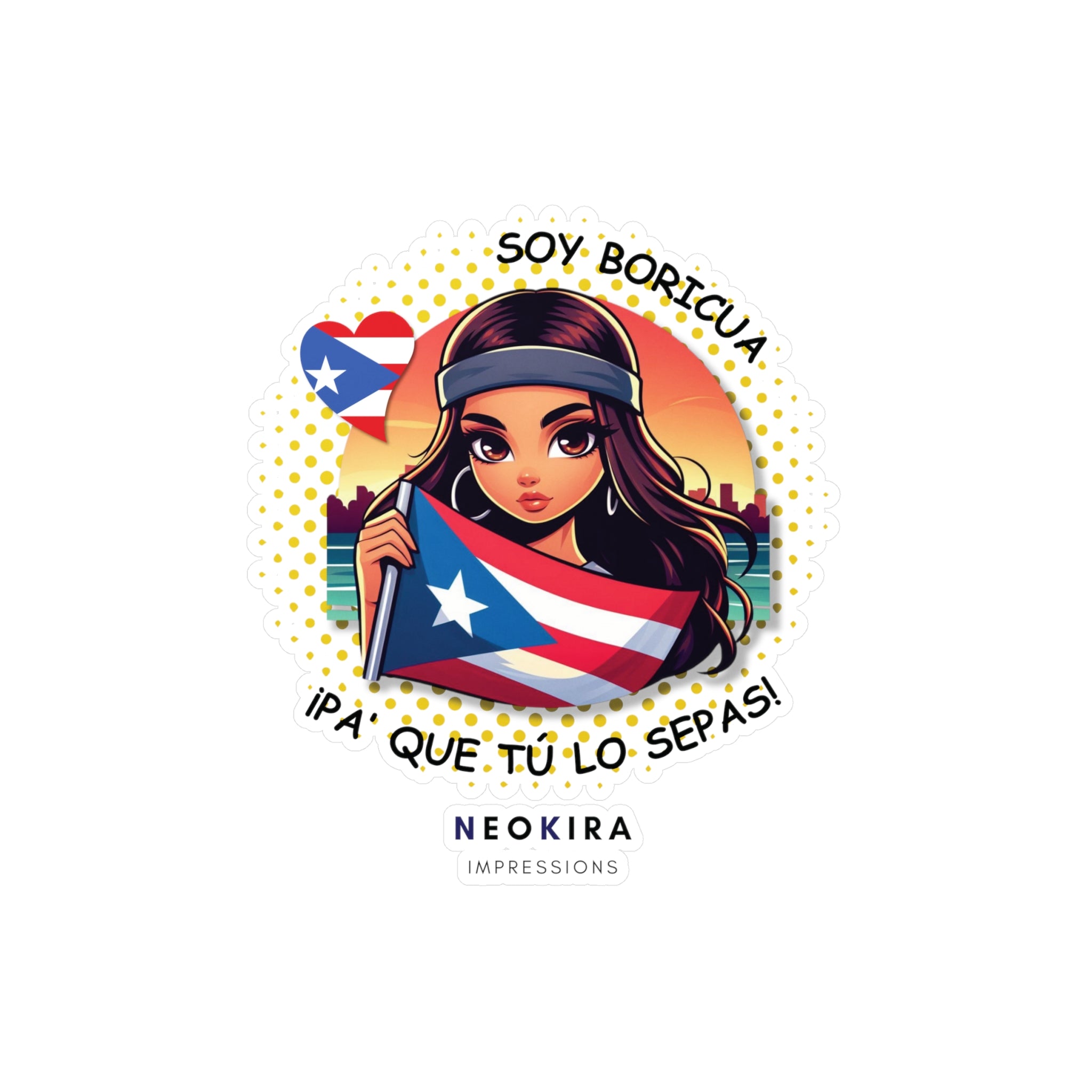 YO SOY BORICUA... Kiss-Cut Vinyl Decals Paper products Printify   