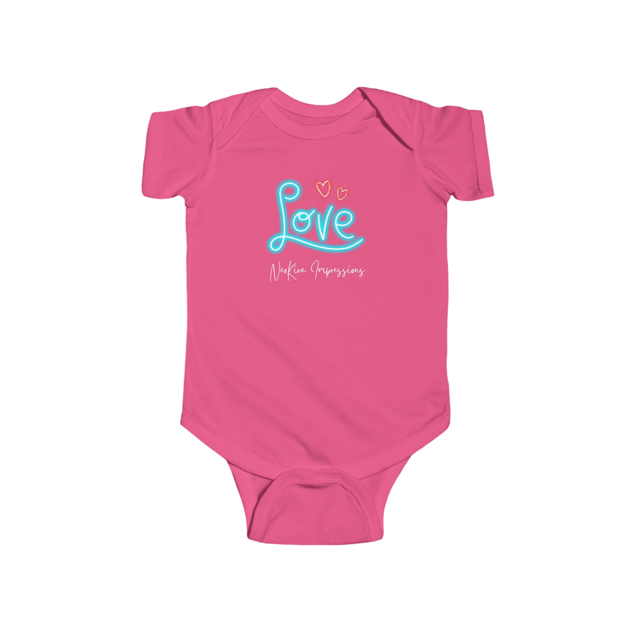 NEON LOVE Infant Fine Jersey Bodysuit Kids clothes Printify Vintage Hot Pink 12M 