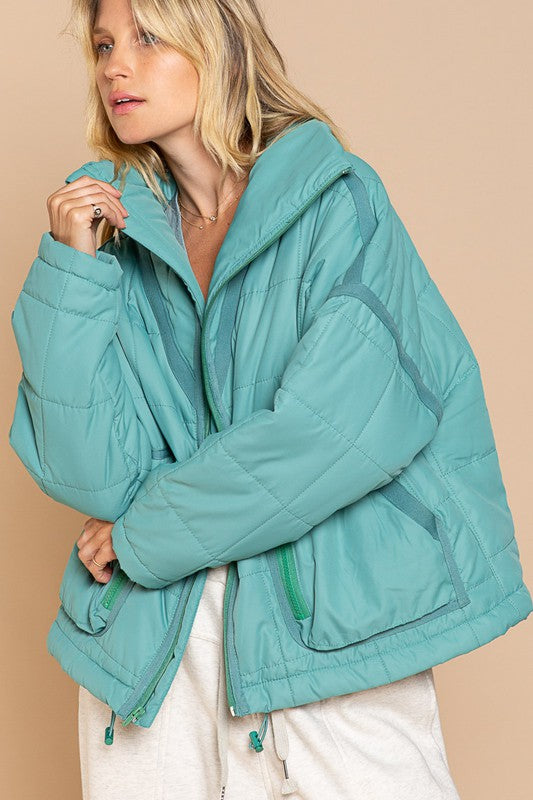 Quilted With Zipper Closure Jacket - NeoKira Unlimited