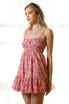 Printed Ruffle Babydoll Mini Spring Summer Floral Dress Mini Dress One and Only Collective Inc   