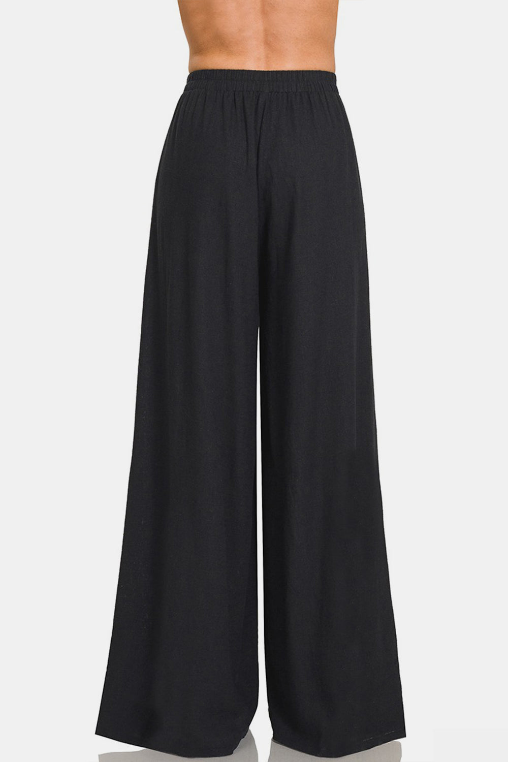 Zenana Pleated Linen Blend Wide Leg Pants - NeoKira Unlimited