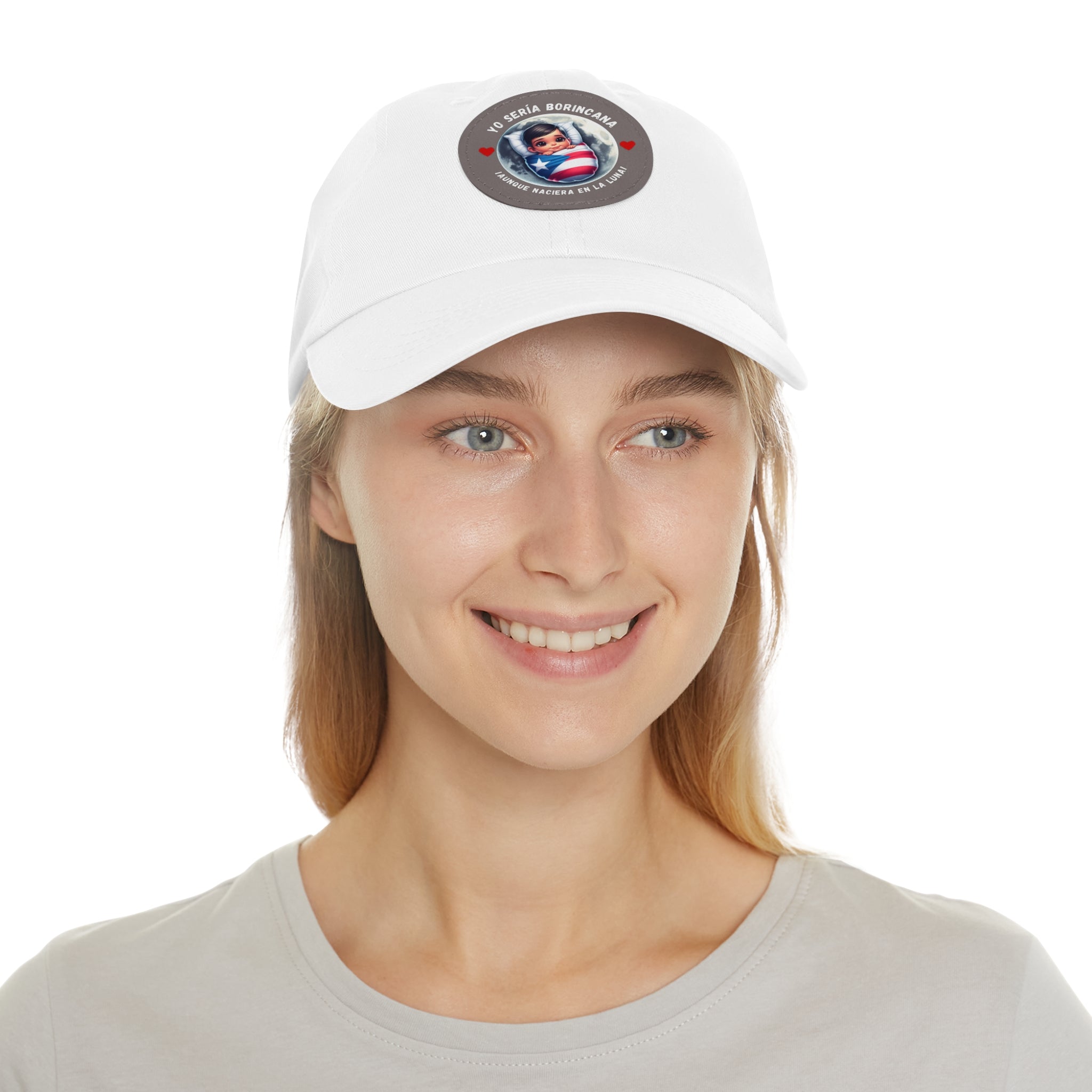 YO SERIA BORINCANA Dad Hat with Leather Patch (Round) Caps Printify   