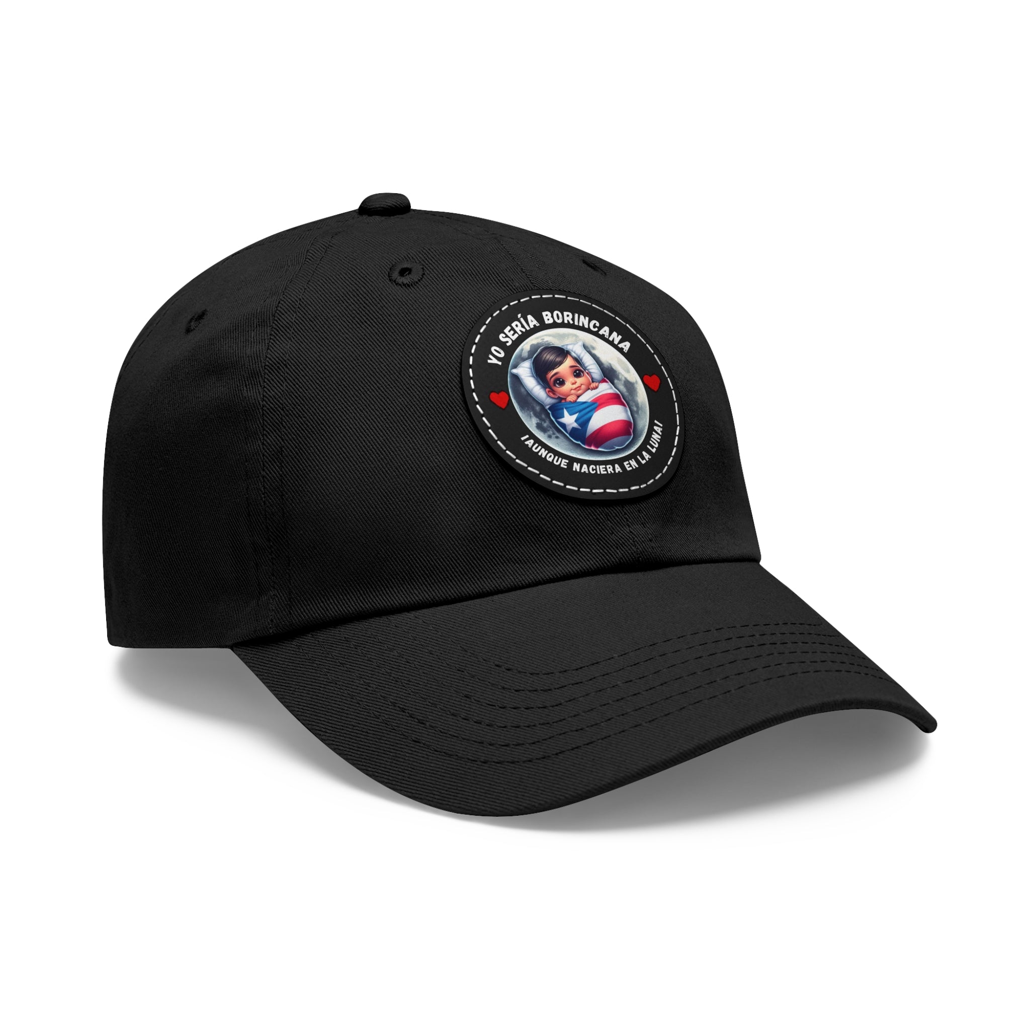 YO SERIA BORINCANA Dad Hat with Leather Patch (Round) Caps Printify   