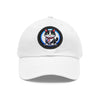 COOL TUXEDO CAT Dad Hat with Leather Patch (Round) Caps Printify White / Black patch Circle One size