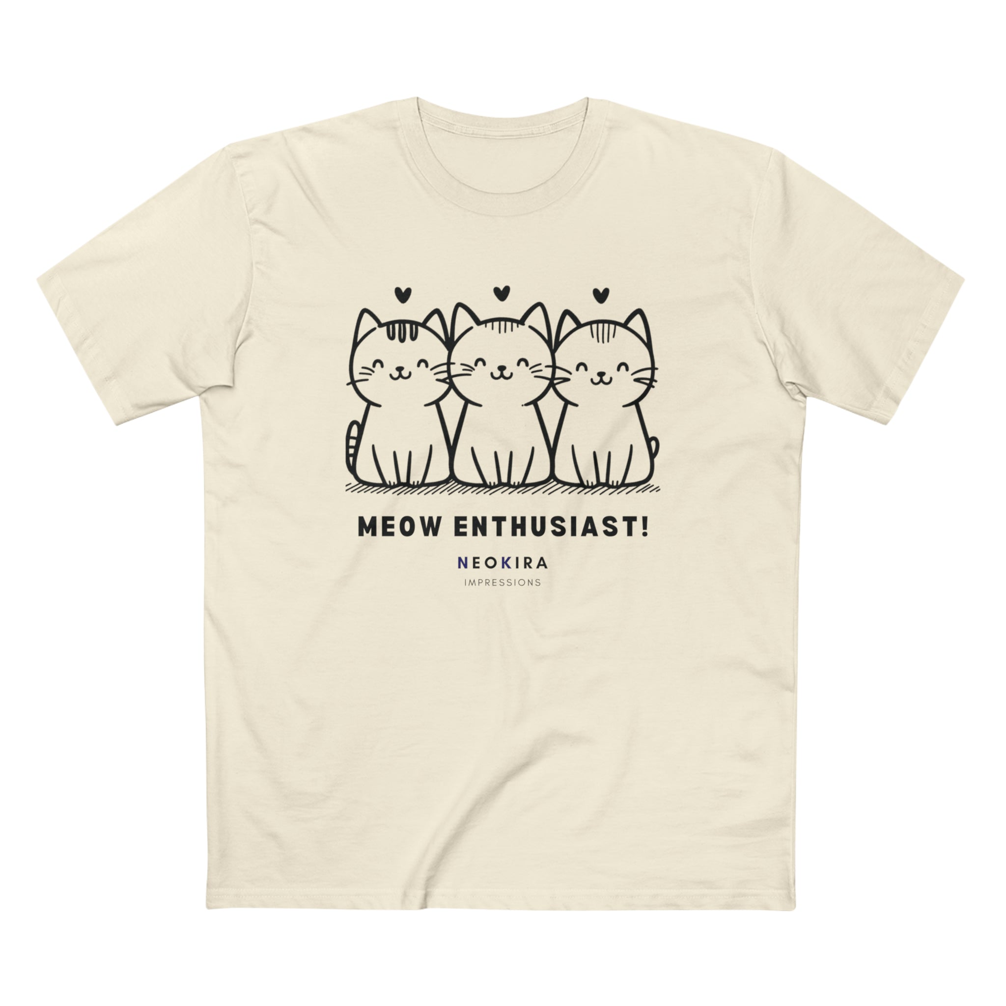 MEOW ENTHUSIAST Men's Staple Tee T-Shirt Printify Natural S 