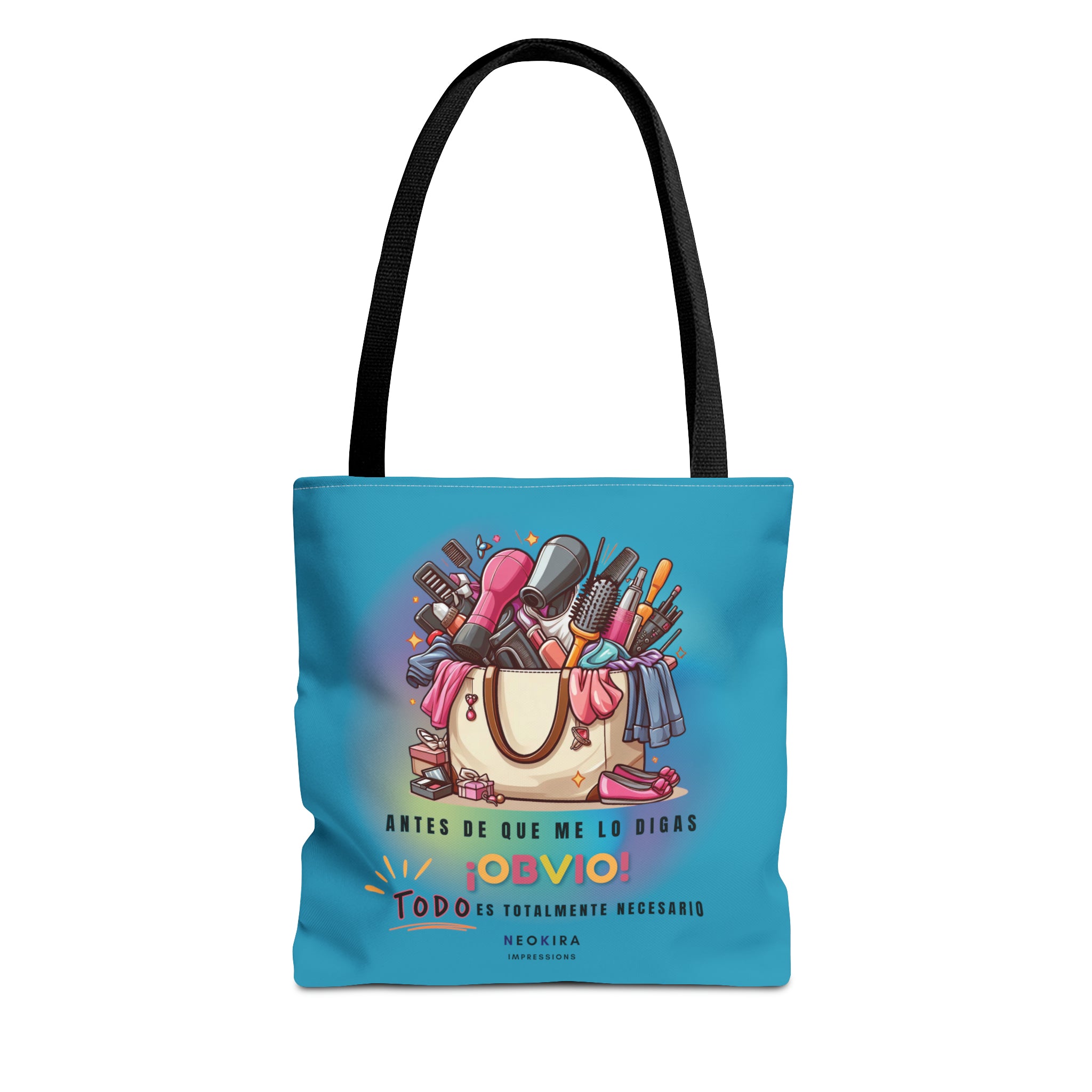 OBVIO QUE TODO ES NECESARIO (TURQUOISE) Tote Bag Tote Bag Printify 13