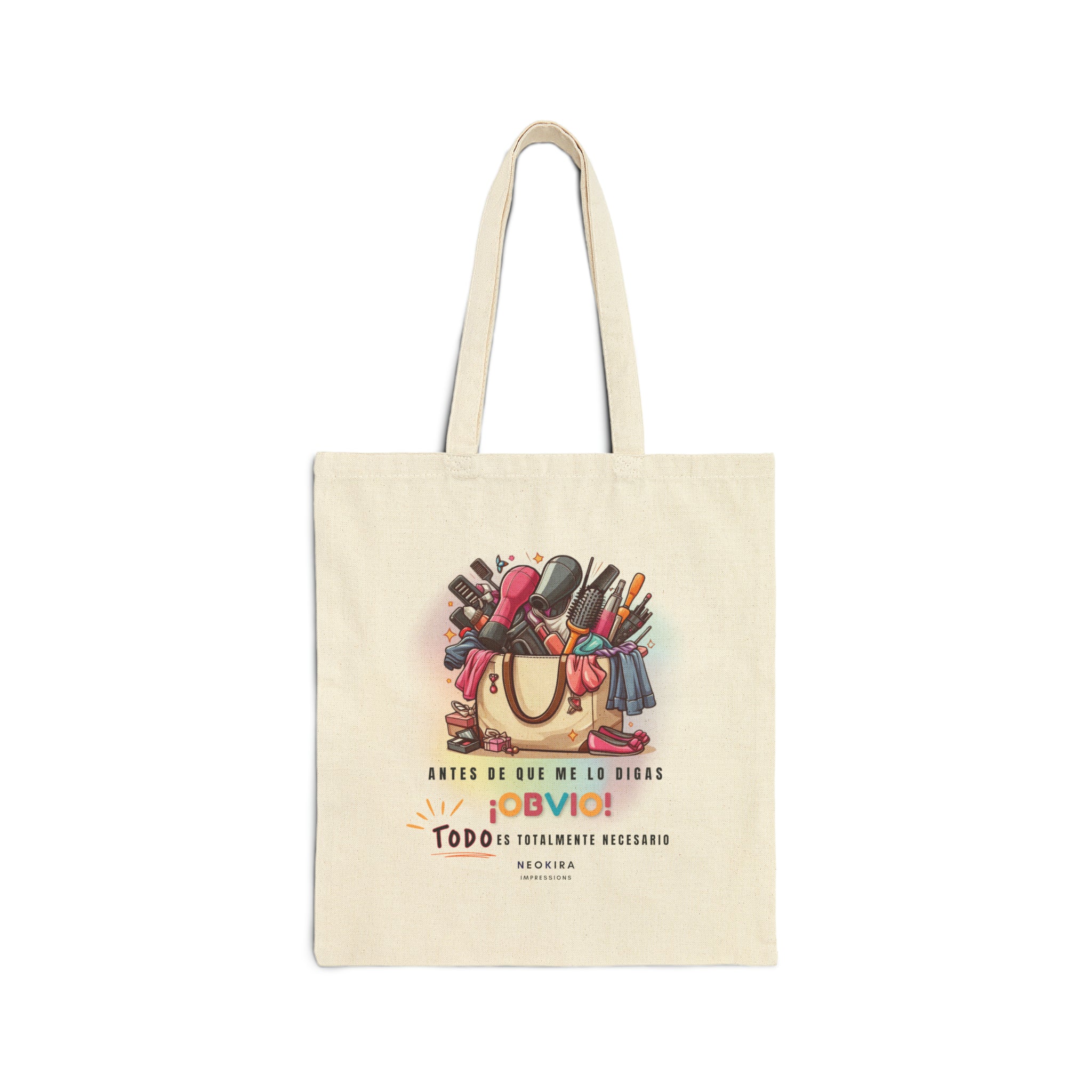 OBVIO QUE TODO ES NECESARIO Cotton Canvas Tote Bag Tote Bag Printify Natural 15