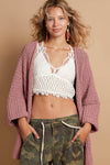 POL Open Front Sweater Cardigan with Pockets Cardigan Trendsi   