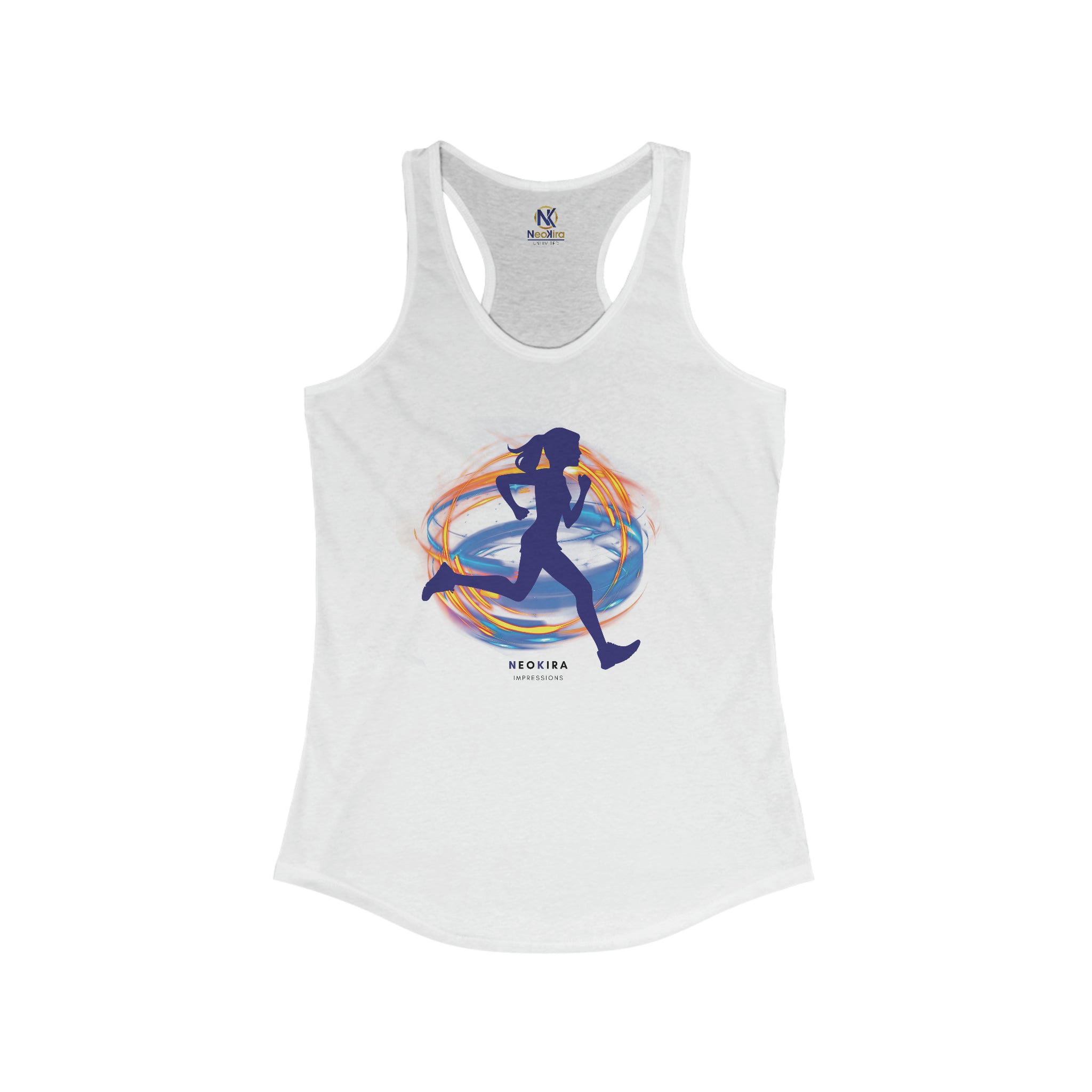 RUNNER WOMAN...Women's Ideal Racerback Tank Tank Top Printify XS Solid White 