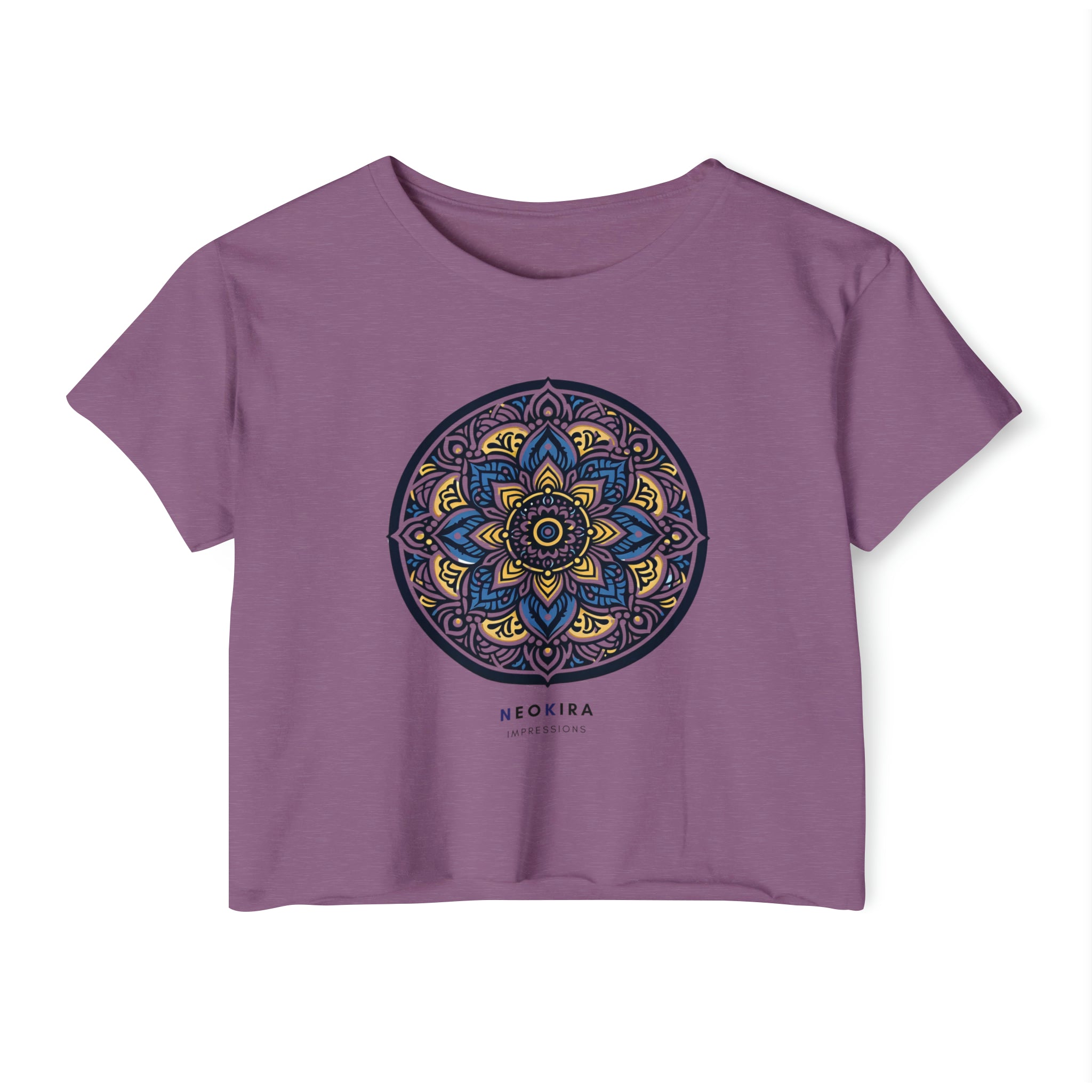 MANDALA Women's Festival Crop Top Crop Tee Printify Shiraz XS 