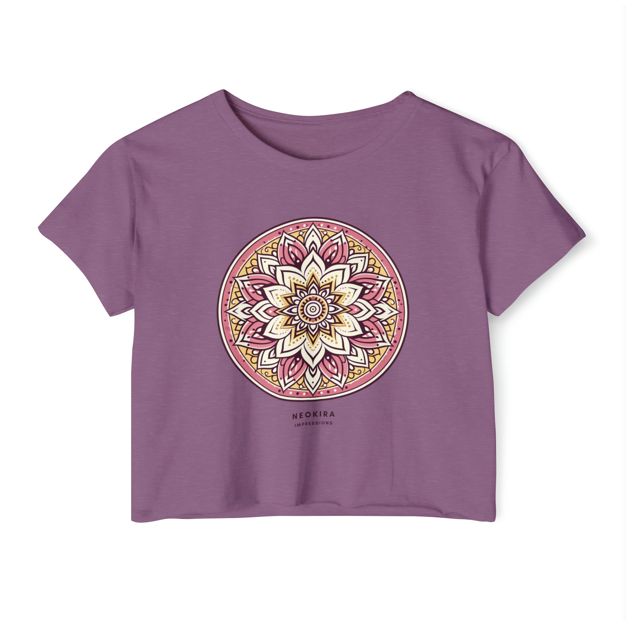 MANDALA Women's Festival Crop Top Crop Tee Printify Shiraz XS 