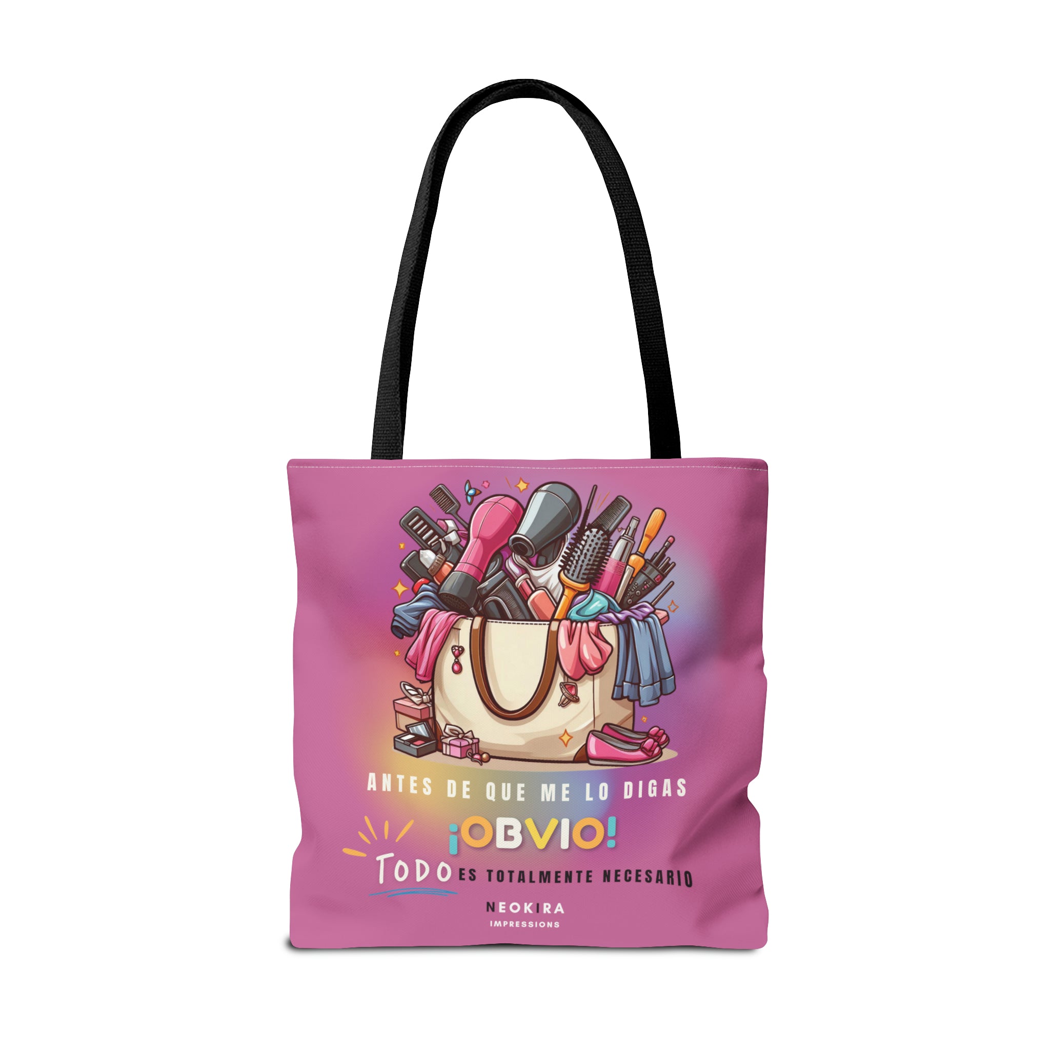 OBVIO QUE TODO ES NECESARIO (PINK) Tote Bag Tote Bag Printify   