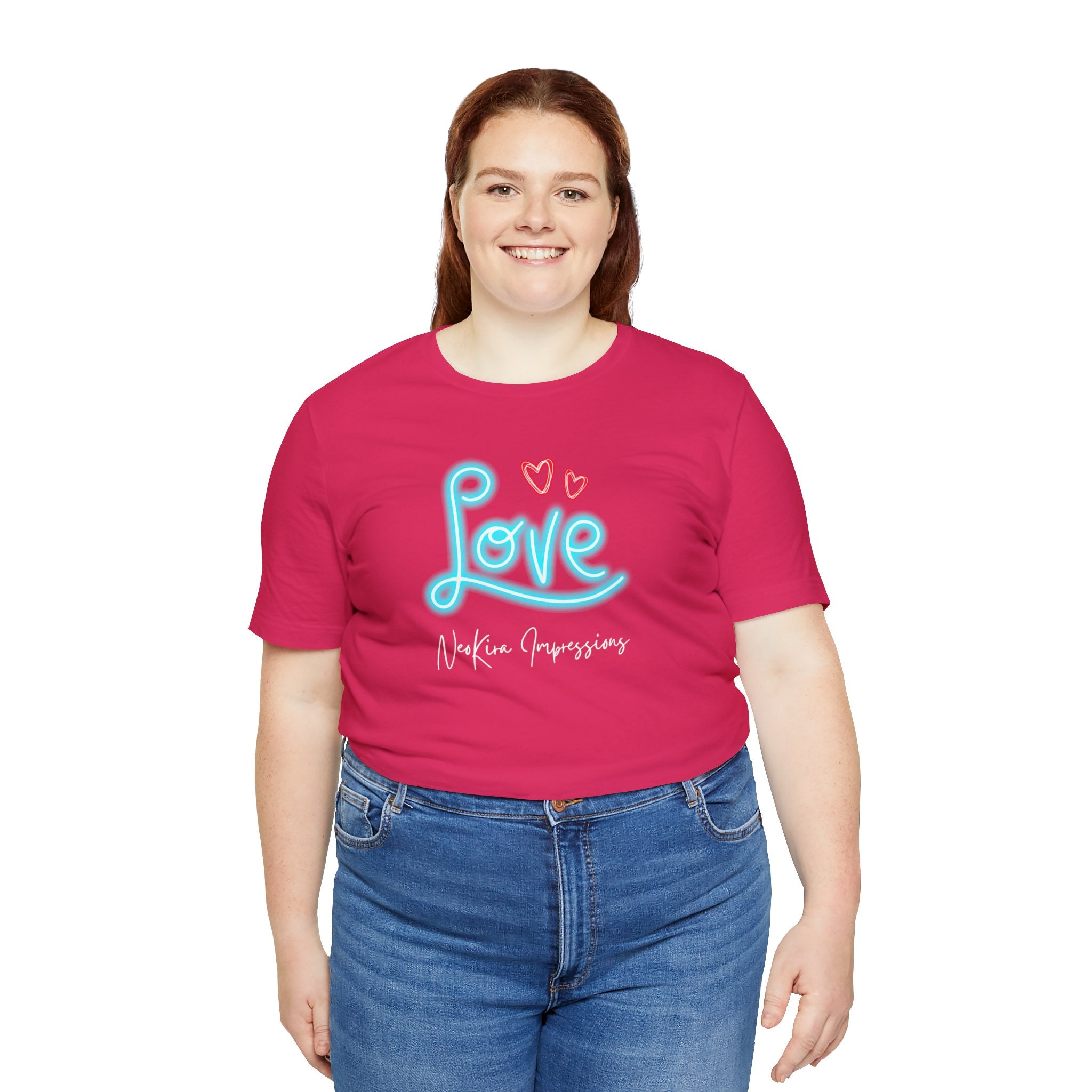 NEON LOVE Unisex Jersey Short Sleeve Tee T-Shirt Printify Fuchsia XS 