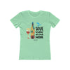 SAVE WATER DRINK WINE The Boyfriend Tee for Women T-Shirt Printify Solid Mint M 