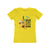 SAVE WATER DRINK WINE The Boyfriend Tee for Women T-Shirt Printify Solid Vibrant Yellow S 