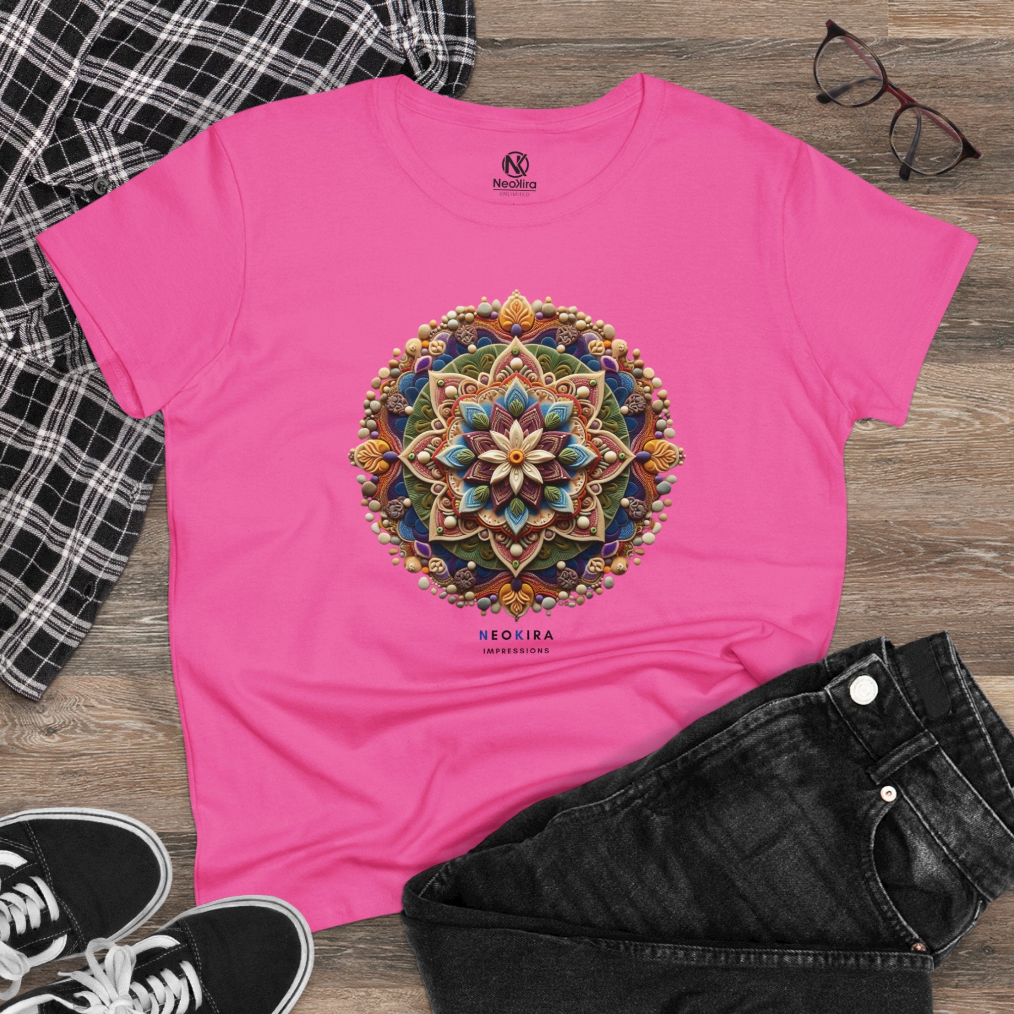 MANDALA Women's Midweight Cotton Tee T-Shirt Printify   