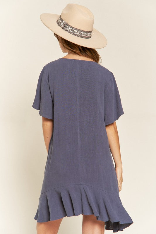 Jade By Jane Tiered Ruffle Mini Dress | Flowy Boho Chic Cotton Linen Style - NeoKira Unlimited