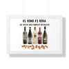 EL VINO ES VIDA Framed Horizontal Poster Poster Printify   