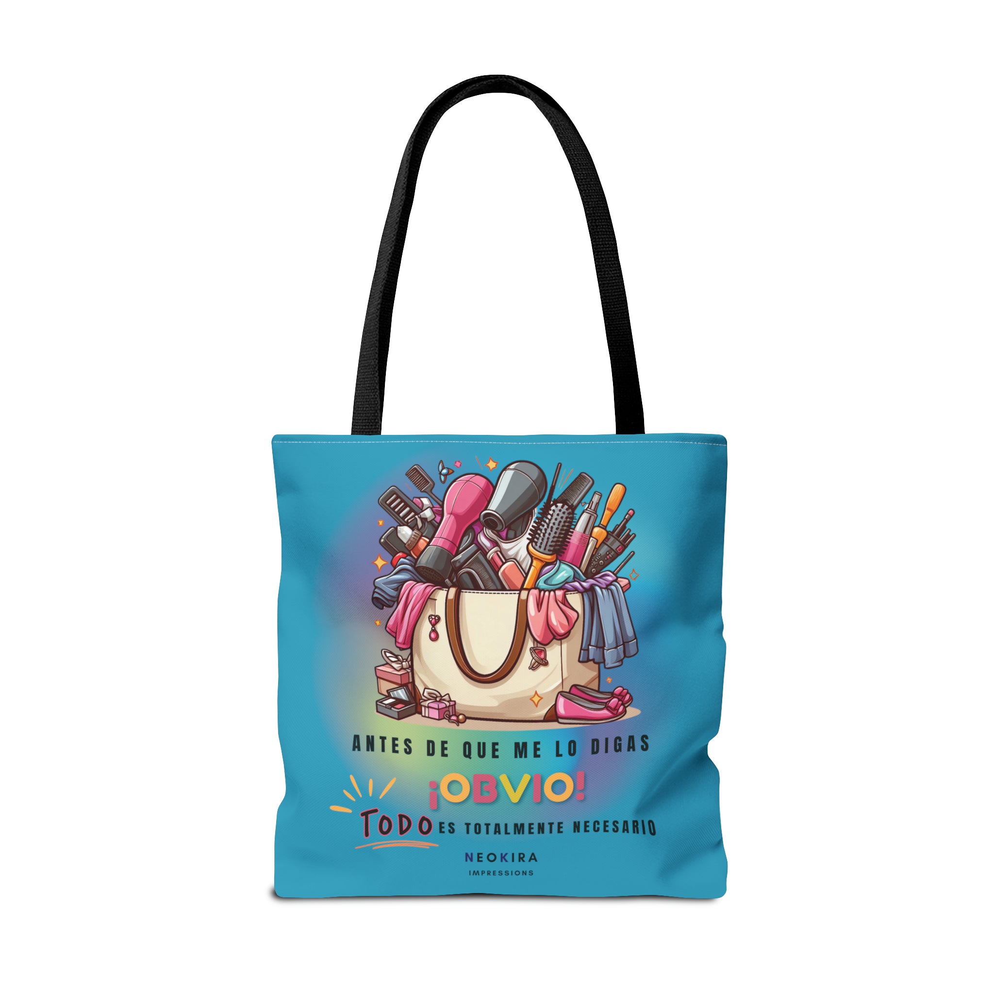 OBVIO QUE TODO ES NECESARIO (TURQUOISE) Tote Bag Tote Bag Printify   