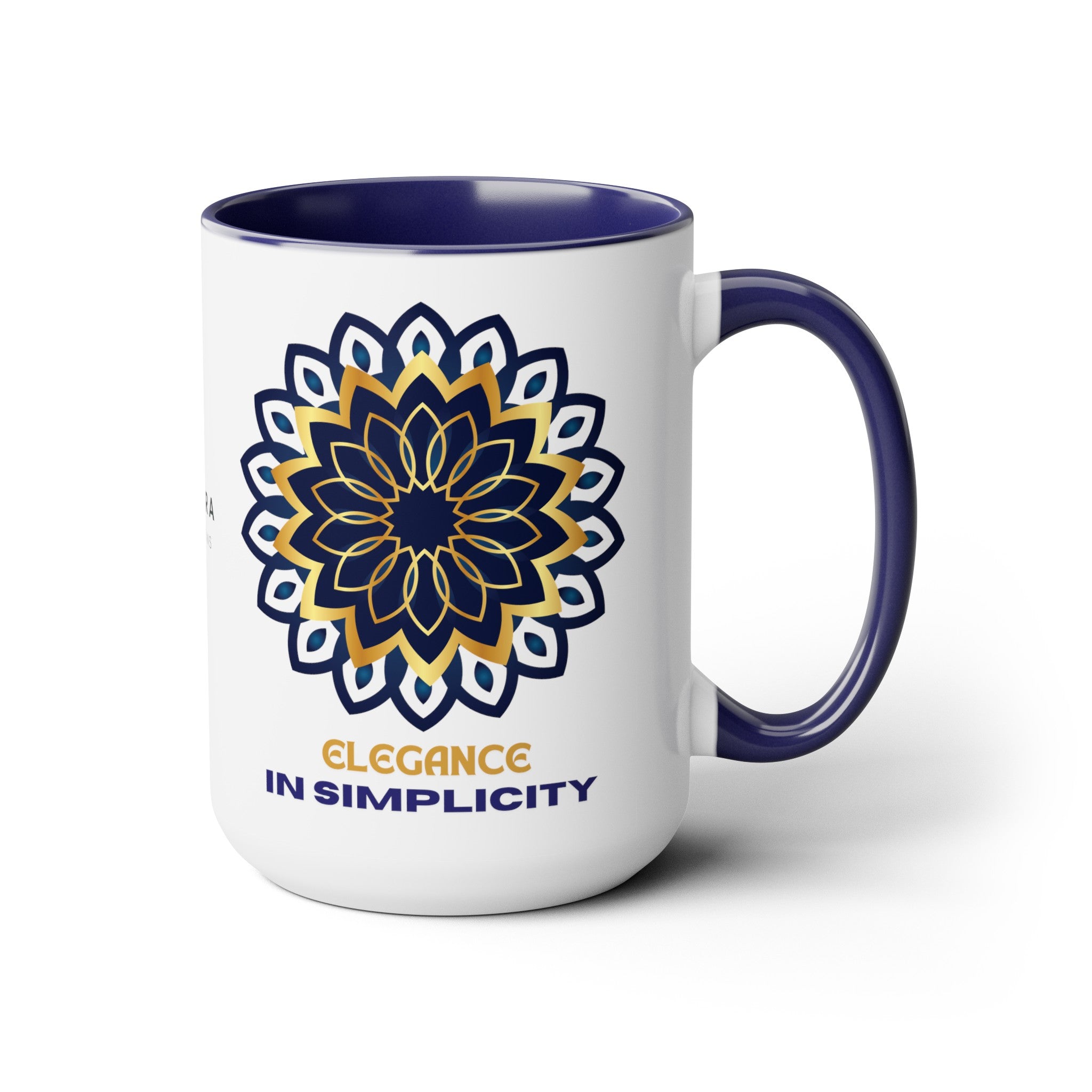 ELEGANCE IN SIMPLICITY MANDALA Two-Tone Coffee Mugs, 15oz 15oz Two-Tone Mug Printify   