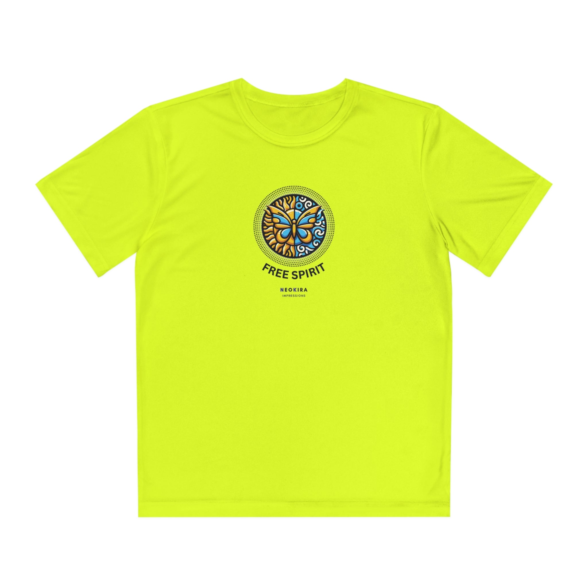 FREE SPIRIT Youth Competitor Tee Kids clothes Printify Neon Yellow XS 