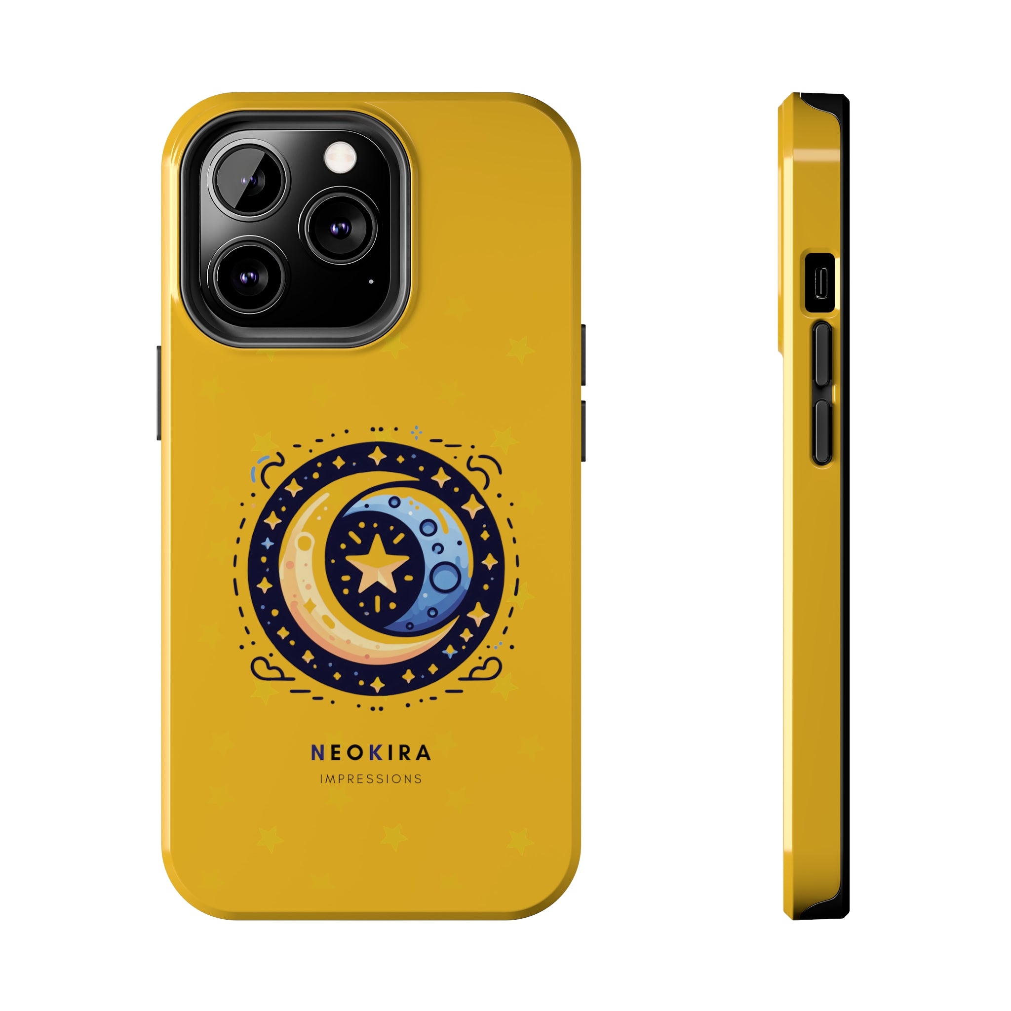 MOON AND STARS (YELLOW) Tough Phone Cases Phone Case Printify   