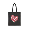 PINK HEART PAWS Cotton Canvas Tote Bag Tote Bag Printify Black 15" x 16" 