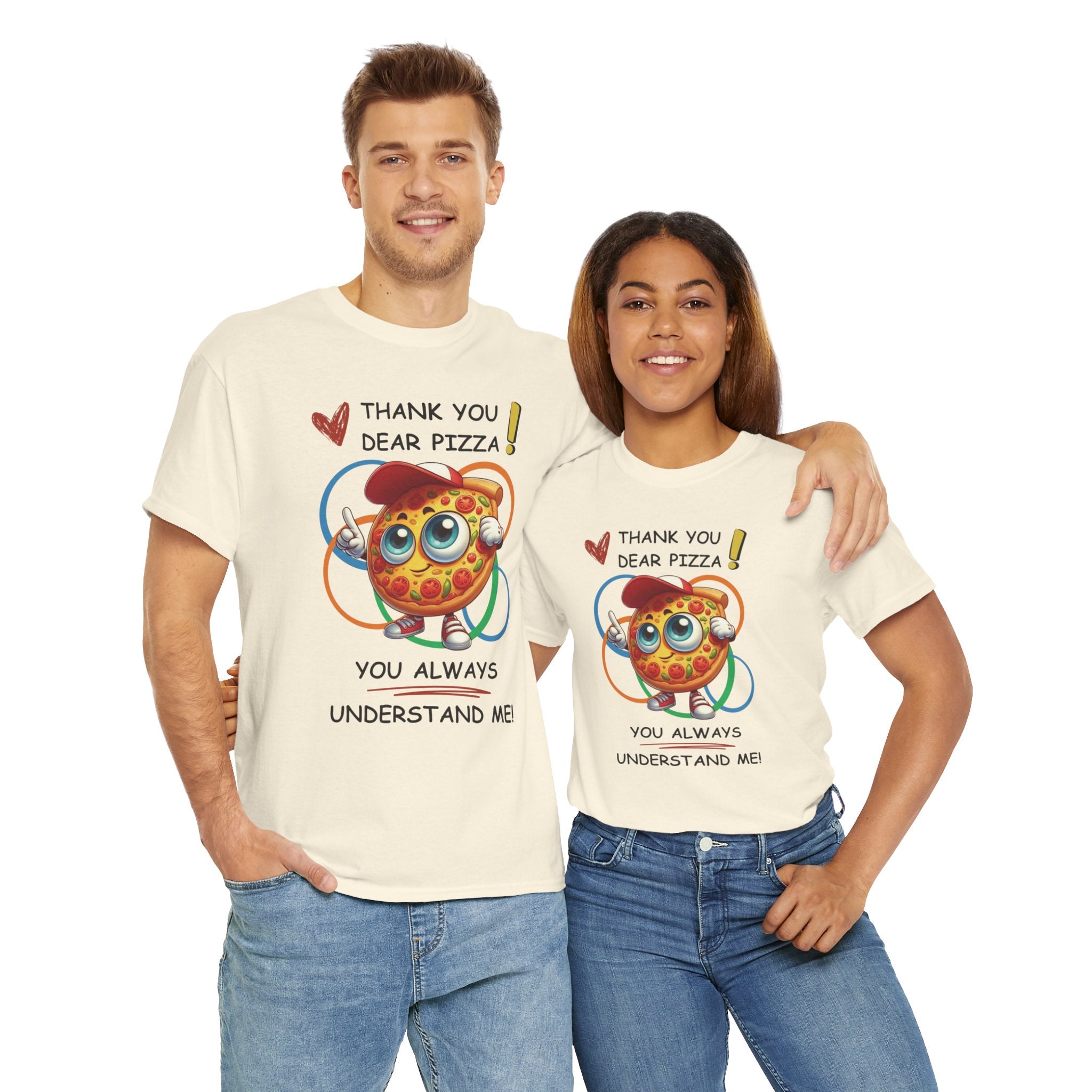 THANK YOU PIZZA Unisex Heavy Cotton Tee T-Shirt Printify   