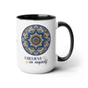 I BELIEVE IN MYSELF MANDALA Two-Tone Coffee Mugs, 15oz 15oz Two-Tone Mug Printify   