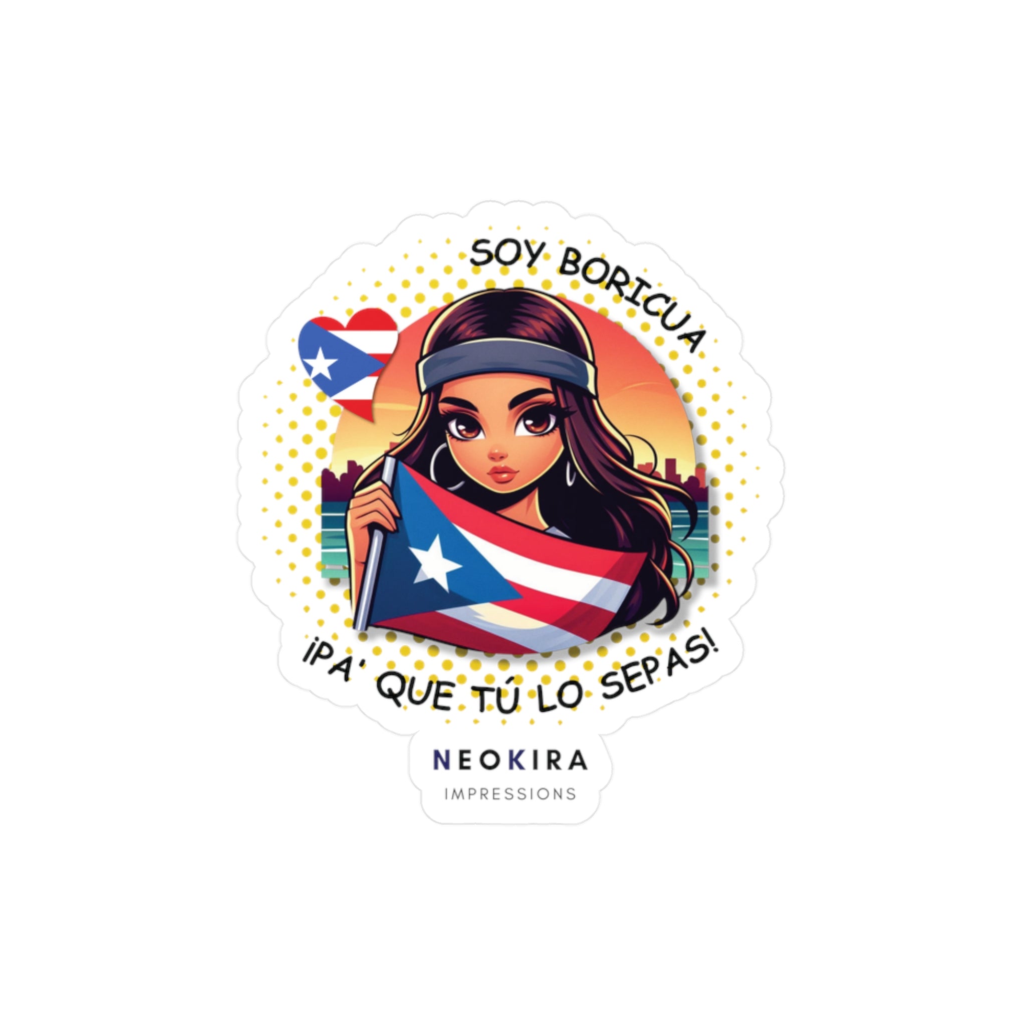 YO SOY BORICUA... Kiss-Cut Vinyl Decals Paper products Printify   