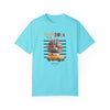 ROAD TRIP Unisex Garment-Dyed T-shirt T-Shirt Printify Lagoon Blue S 