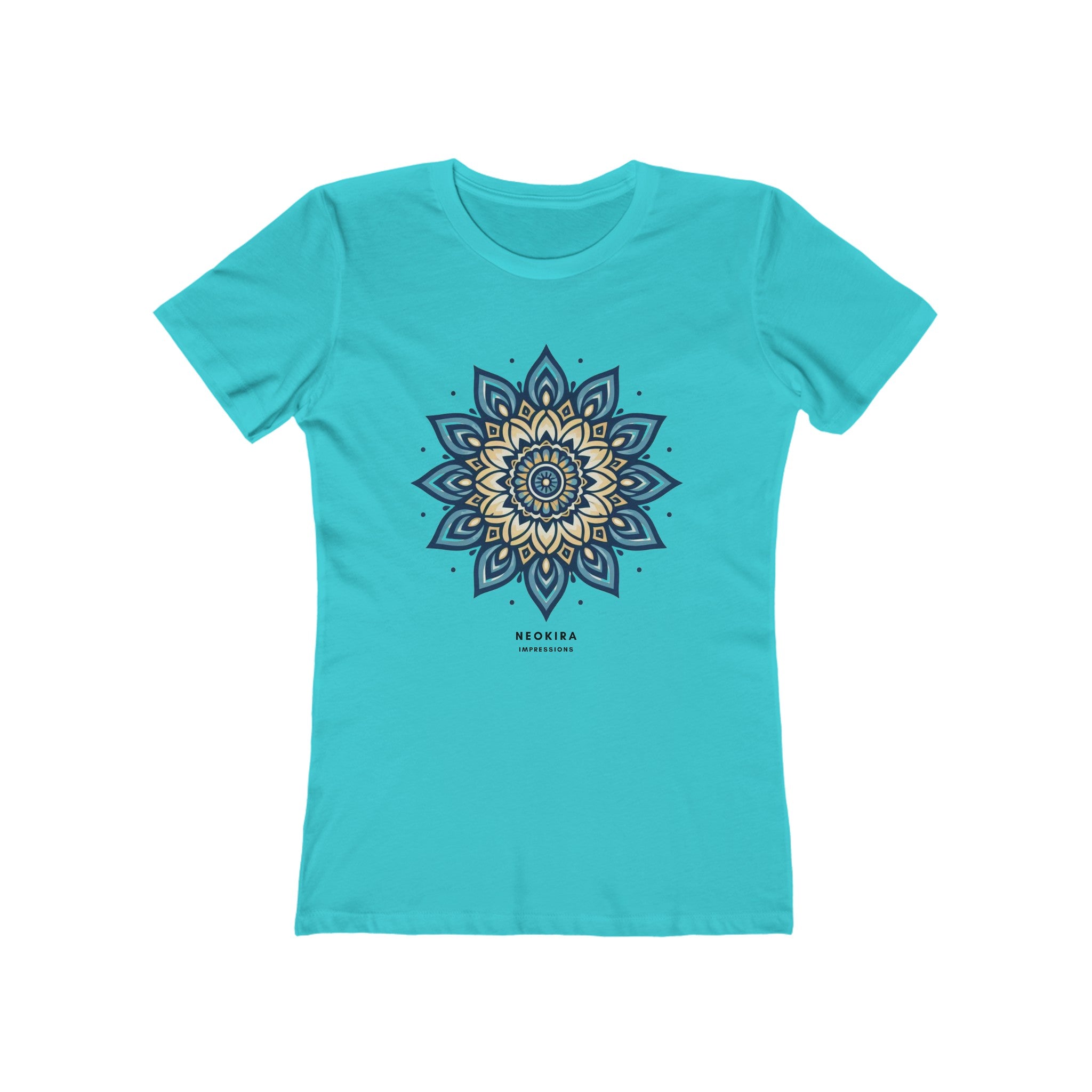 MANDALA The Boyfriend Tee for Women T-Shirt Printify Solid Tahiti Blue S 