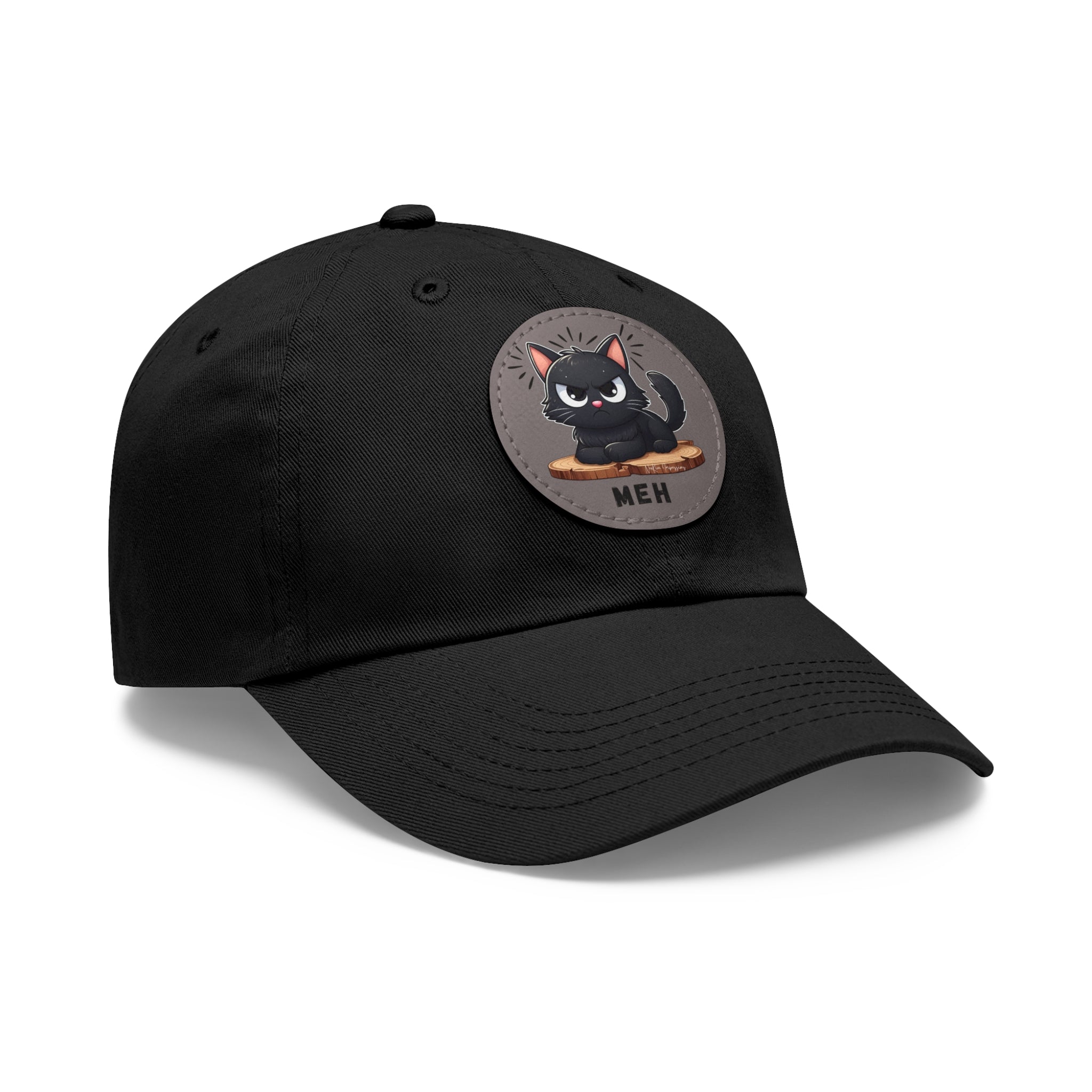 MEH Dad Hat with Leather Patch (Round) Caps Printify   