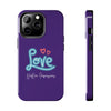 NEON LOVE PURPLE Tough Phone Cases Phone Case Printify   