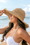 Woven Straw Summer Trendy Fashion Sunhat Hats Aili's Corner Khaki OneSize 