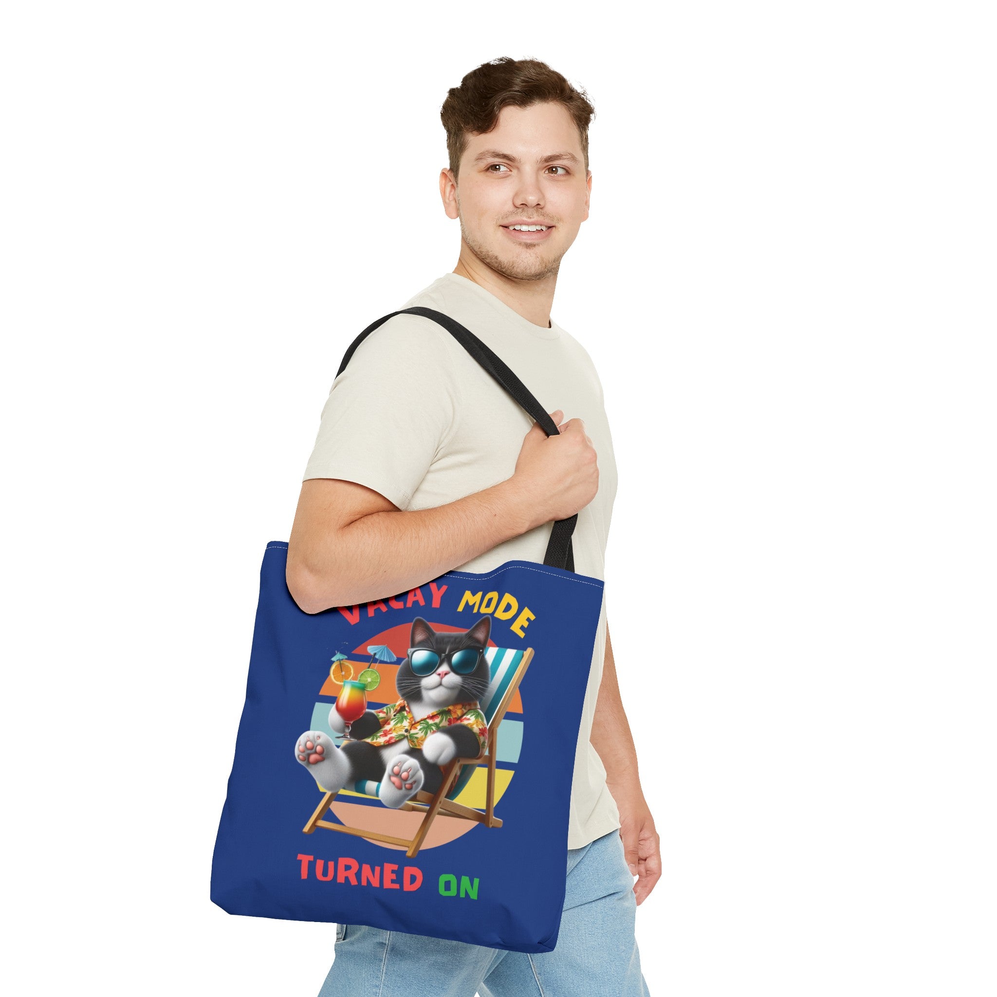 VACAY MODE ON Tote Bag Tote Bag Printify   