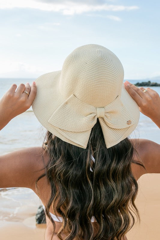 Romantic Cottagecore Bow Back Straw Bucket Hat | Foldable Packable Sun Style - NeoKira Unlimited