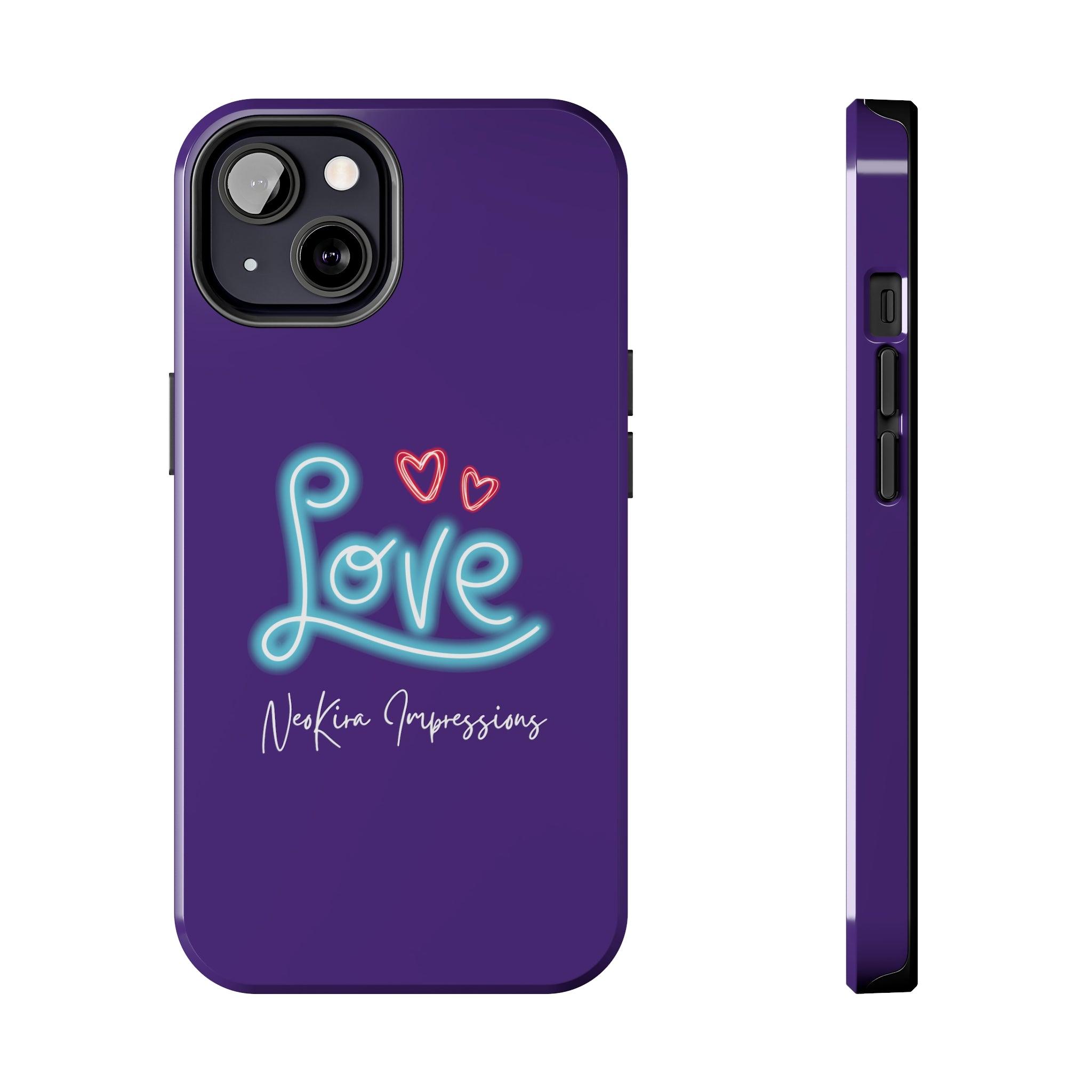 NEON LOVE PURPLE Tough Phone Cases Phone Case Printify   